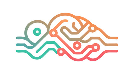 complex abstract circuit board or neural network vector image