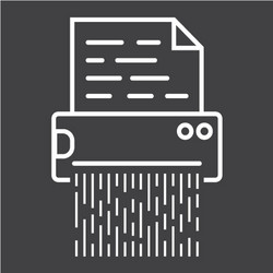 document shredder line icon destroy file vector