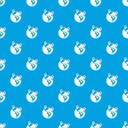 globe and map pointers pattern seamless blue vector image