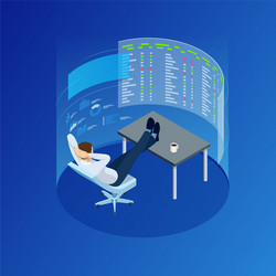 Isometric Stock Trader Trading vector image
