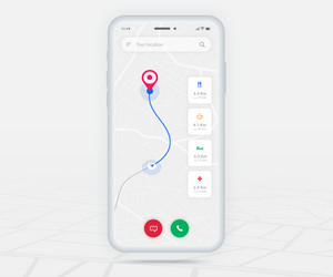 map gps navigation ux ui concept smartphone vector