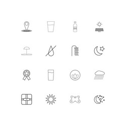 Nature linear thin icons set outlined simple vector