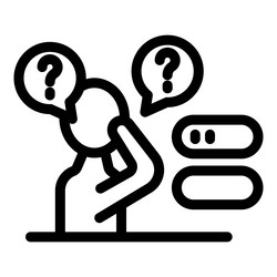programmer thinking about solution finding bug vector image