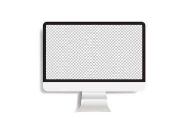 Realistic computer monitor display with a blank vector