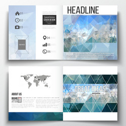 set of square design brochure template abstract vector image