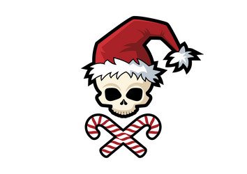 Spooky Santa Skull Vector Image