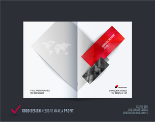abstract double-page brochure design rectangular vector image