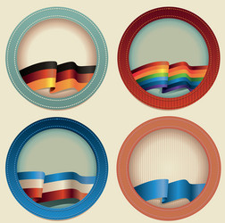 abstract round frames with flags vector