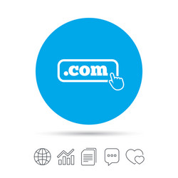 domain com sign icon top-level internet vector image