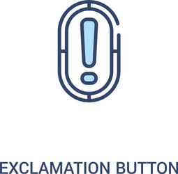 Exclamation button concept 2 colored icon simple vector