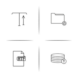 files and folders sign simple linear icons set vector image