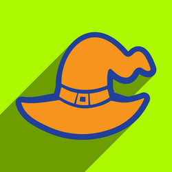 flat with shadow icon and mobile application witch vector image