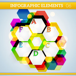 Info graphic hexagonal paper elements on abstract vector