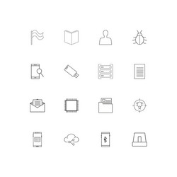 internet technologies simple linear icons set vector image