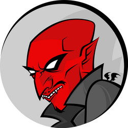 Lovely red devil a satan in circle image vector