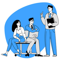 managers are discussing business issues vector image