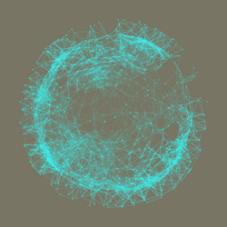 sphere consisting of points 3d grid design vector image