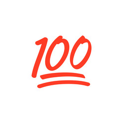 100 hundred emoticon icon emoji score vector