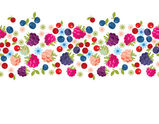 assorted forest berries in header design element vector image