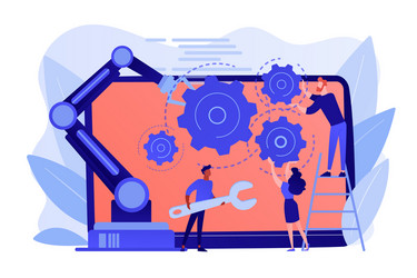 Collaborative robotics concept vector