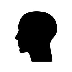 Human Brain Icon - Head Silhouette Royalty Free Vector Image