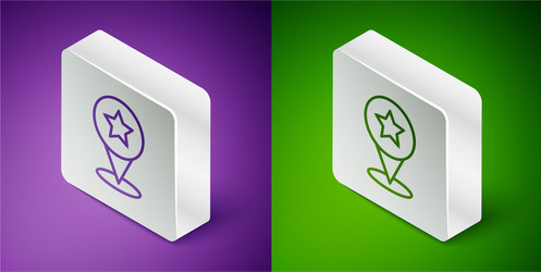 isometric line map pointer with star icon isolated vector image