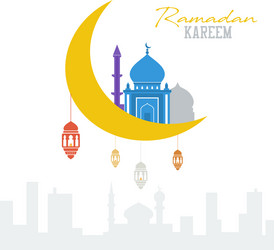 Ramadan kareem concept muslim mosque vector