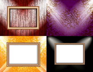 Set of background with frames and spotlights vector