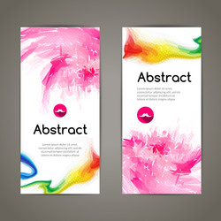 Set of polygonal and spots pink geometric banners vector