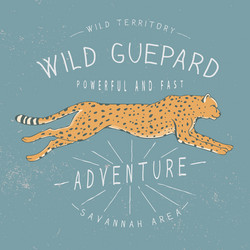 Vintage Guepard Label Vector Image
