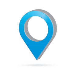 3d metal pink map pointer icon marker gps Vector Image