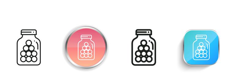 candy jar icon thin linear regular and button vector image