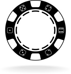 Casino poker chip black symbol with empty space vector