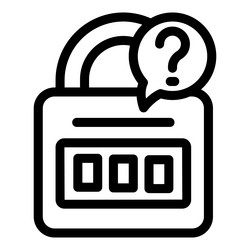combination lock posing a question about security vector image