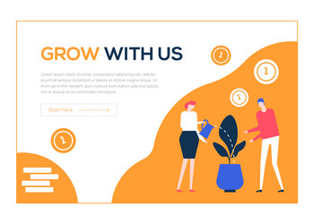 grow with us - flat design style colorful web vector image