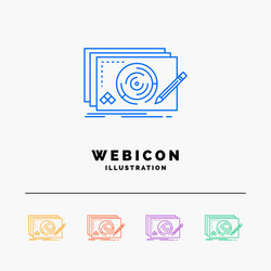 level design new complete game 5 color line web vector image