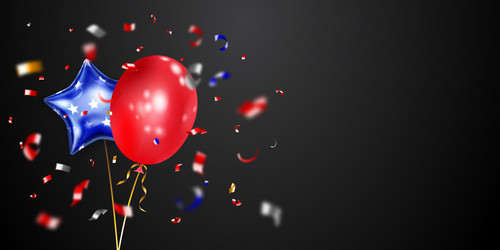 background with balloons in colors usa vector