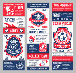 banners for football soccer championship vector