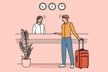 checking in and reception concept vector