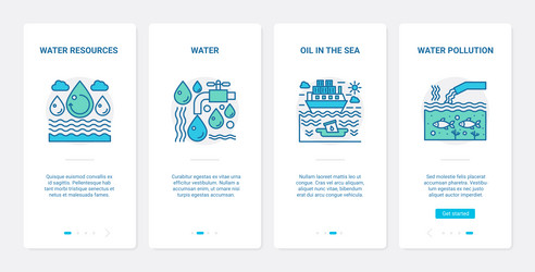 Eco water pollution problem resources ux ui vector