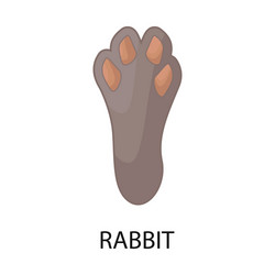 isolated object paw and rabbit icon collection vector image
