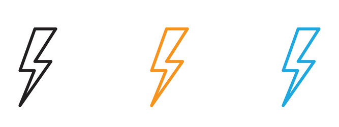 lightning icon thin line set vector image