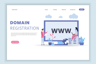modern flat design concept template domain name re vector image
