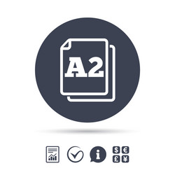 paper size a2 standard icon document symbol vector image