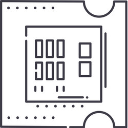 processor icon linear isolated thin vector image