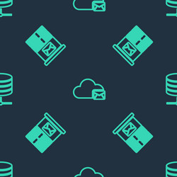 set line cloud mail server and data vector image