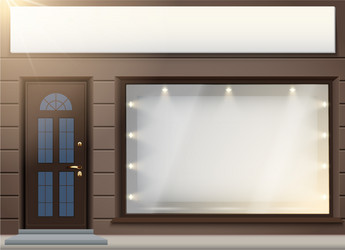 shop facade with signboard and storefront vector