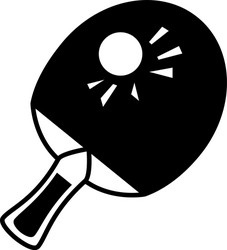 sport ping pong racket with ball block line style vector image