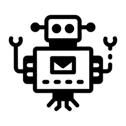 weba filled style icon of robot mechanical design vector image