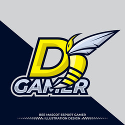 Angry Bee Logo - Letter D Mascot Vector Image
